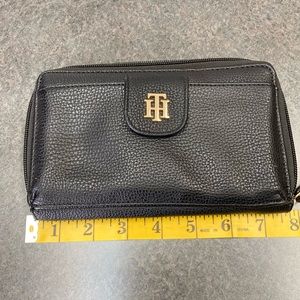 Tommy Hilfiger Black Large Monogram Zip Around Wallet